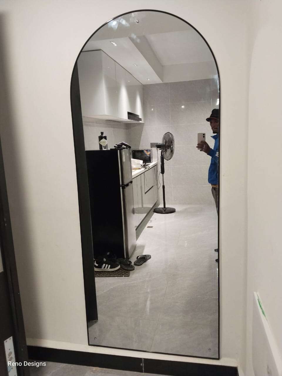 Full-Length Arched-Top Mirror — Kitchen Area